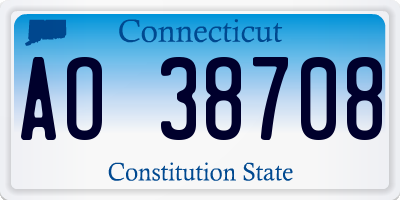 CT license plate AO38708