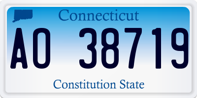 CT license plate AO38719