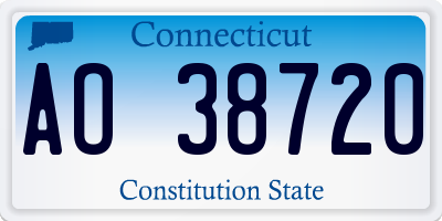 CT license plate AO38720