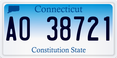 CT license plate AO38721