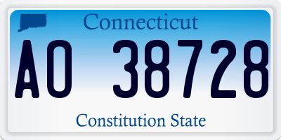 CT license plate AO38728