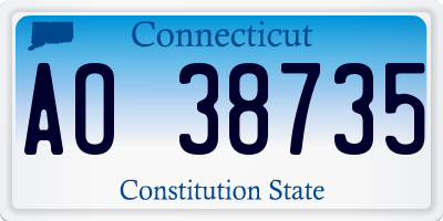 CT license plate AO38735