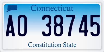 CT license plate AO38745