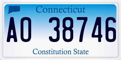 CT license plate AO38746