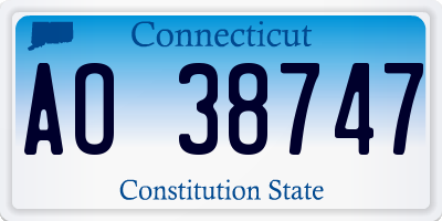 CT license plate AO38747