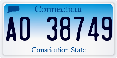 CT license plate AO38749