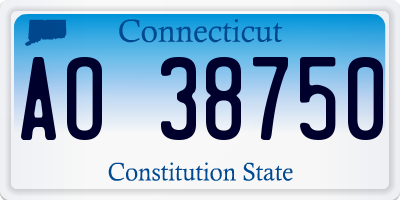 CT license plate AO38750