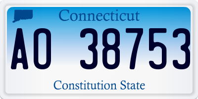 CT license plate AO38753