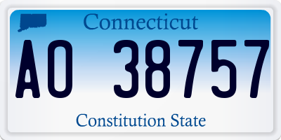 CT license plate AO38757