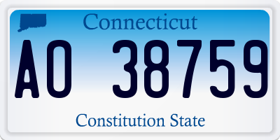 CT license plate AO38759