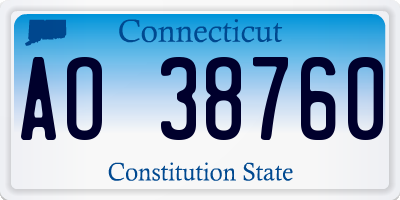 CT license plate AO38760