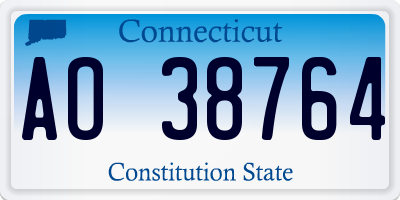 CT license plate AO38764