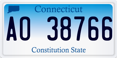 CT license plate AO38766