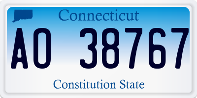CT license plate AO38767