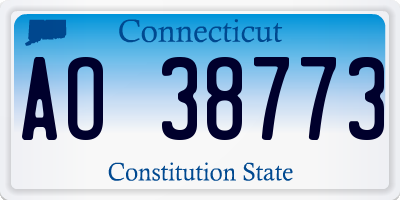CT license plate AO38773