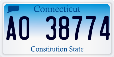 CT license plate AO38774