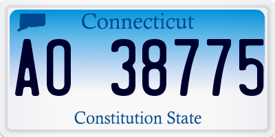 CT license plate AO38775