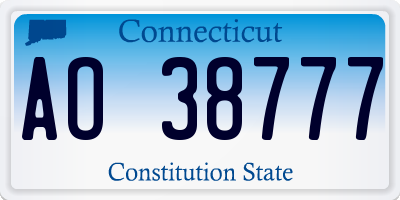CT license plate AO38777