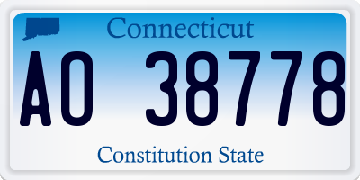 CT license plate AO38778