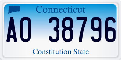 CT license plate AO38796