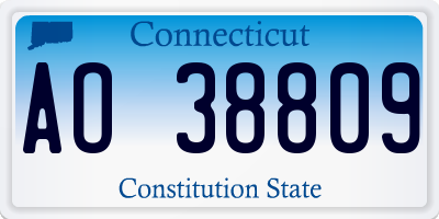 CT license plate AO38809