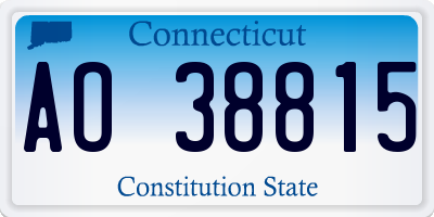 CT license plate AO38815