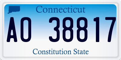 CT license plate AO38817