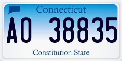 CT license plate AO38835