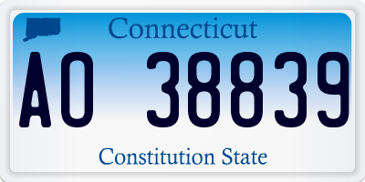 CT license plate AO38839