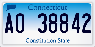CT license plate AO38842