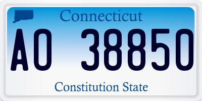 CT license plate AO38850