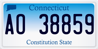 CT license plate AO38859