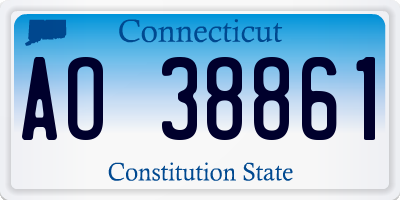 CT license plate AO38861