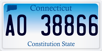 CT license plate AO38866