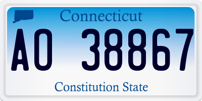 CT license plate AO38867
