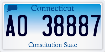 CT license plate AO38887