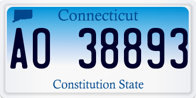 CT license plate AO38893