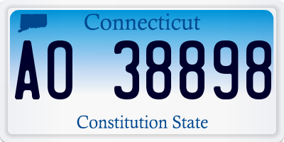 CT license plate AO38898