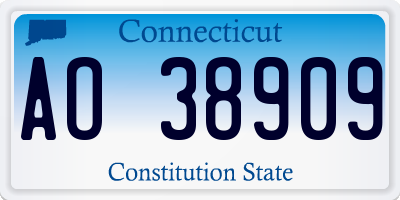 CT license plate AO38909