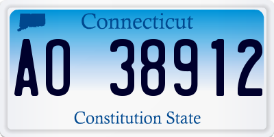 CT license plate AO38912