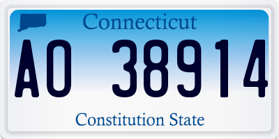 CT license plate AO38914