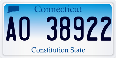 CT license plate AO38922
