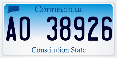 CT license plate AO38926