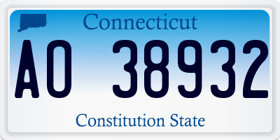 CT license plate AO38932