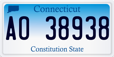 CT license plate AO38938