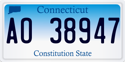CT license plate AO38947