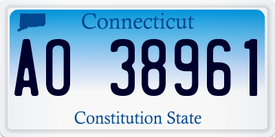 CT license plate AO38961