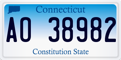 CT license plate AO38982