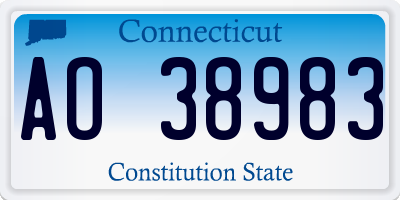 CT license plate AO38983