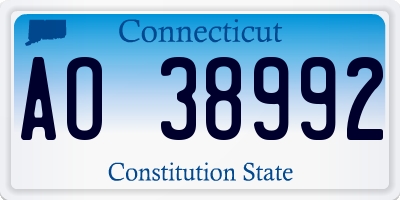 CT license plate AO38992